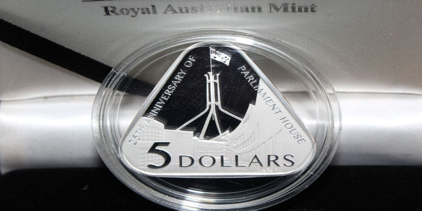 2013 Australian Parliament House 25th Anniversary $5 Silver Proof Coin