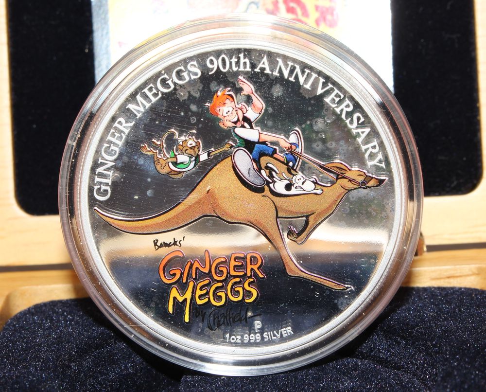 2011 Australia $1 Ginger Meggs 90th Anniversary Silver 1 Oz Proof Coin