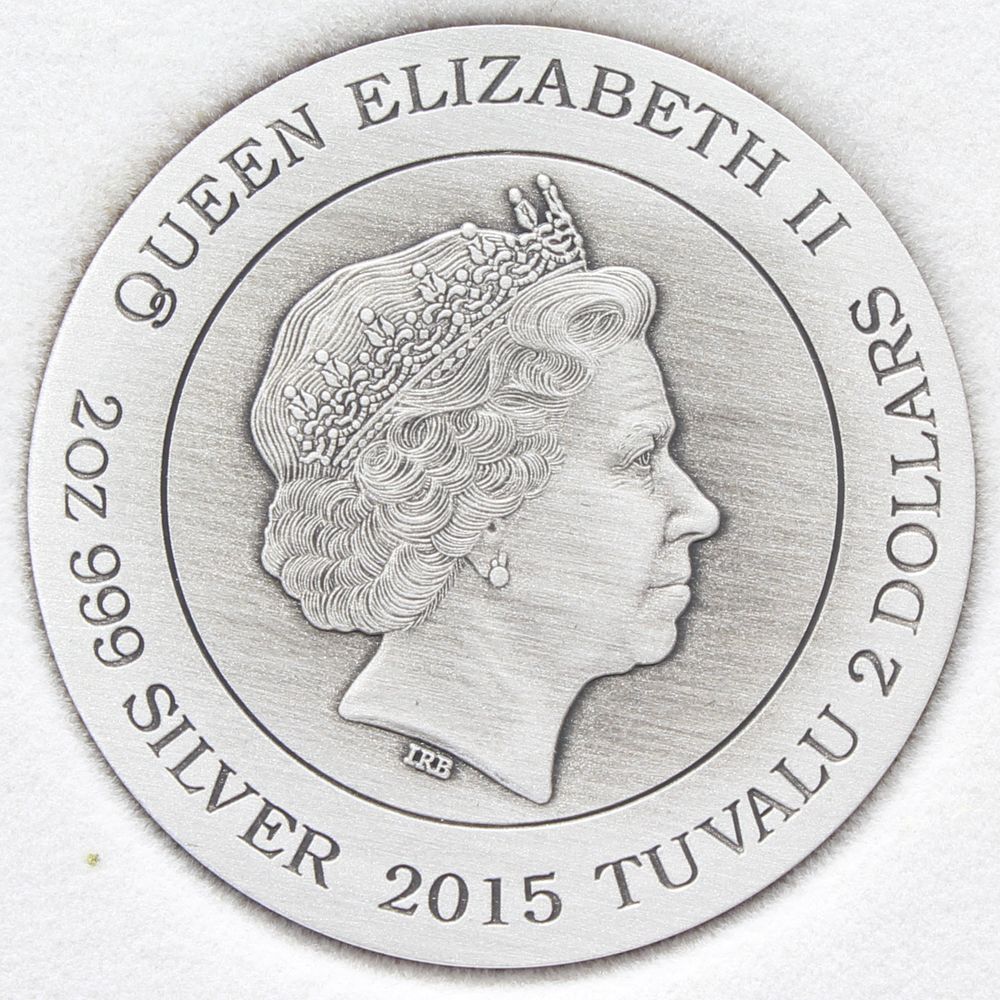 2015 Tuvalu $2 Goddess of Olympus HERA Antiqued Silver 2oz Coin