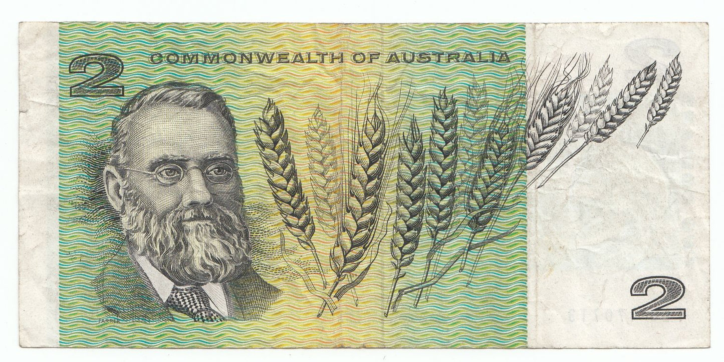 1967 Commonwealth Australia $2 Note Coombs Randall F - gF