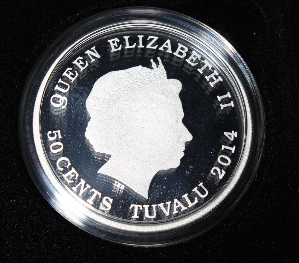 2014 Tuvalu Silver 1/2 Oz .999 50 Cent Coin Forever Lover Cockatoo