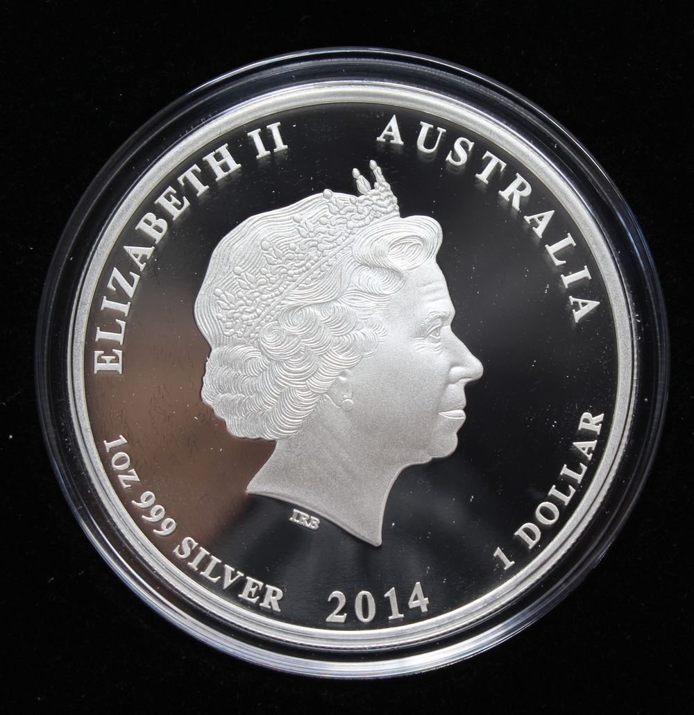 2014 ANZAC SPIRIT 100TH ANNIVERSARY EMPIRE AT WAR 1 OZ SILVER PROOF COIN.