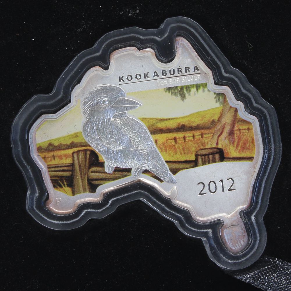 Australia 2012 $1 Kookaburra 1 Oz Map Shaped Coin