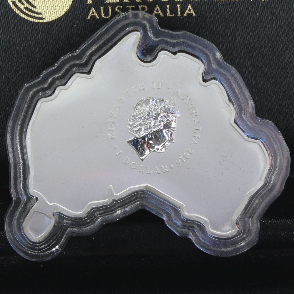 Australia 2016 $1 Great White 1 Oz Map Shaped Coin