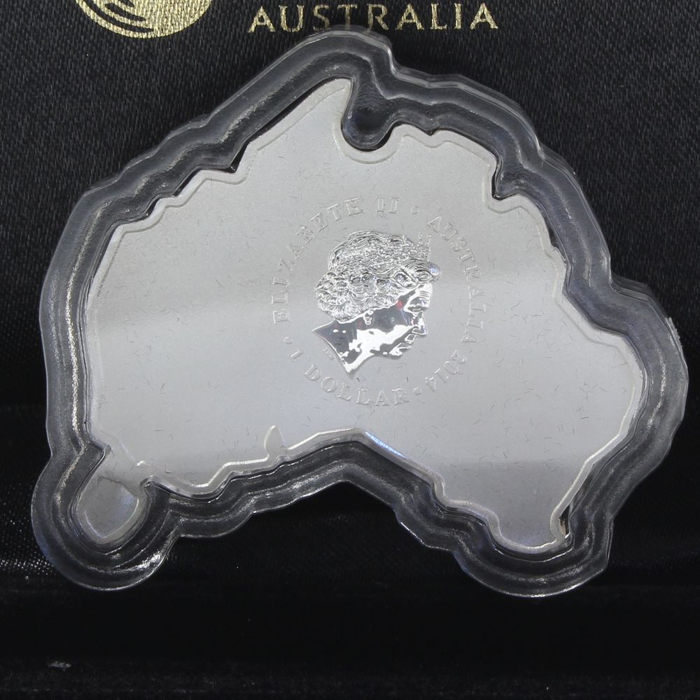Australia 2014 $1 Koala 1 Oz Map Shaped Coin