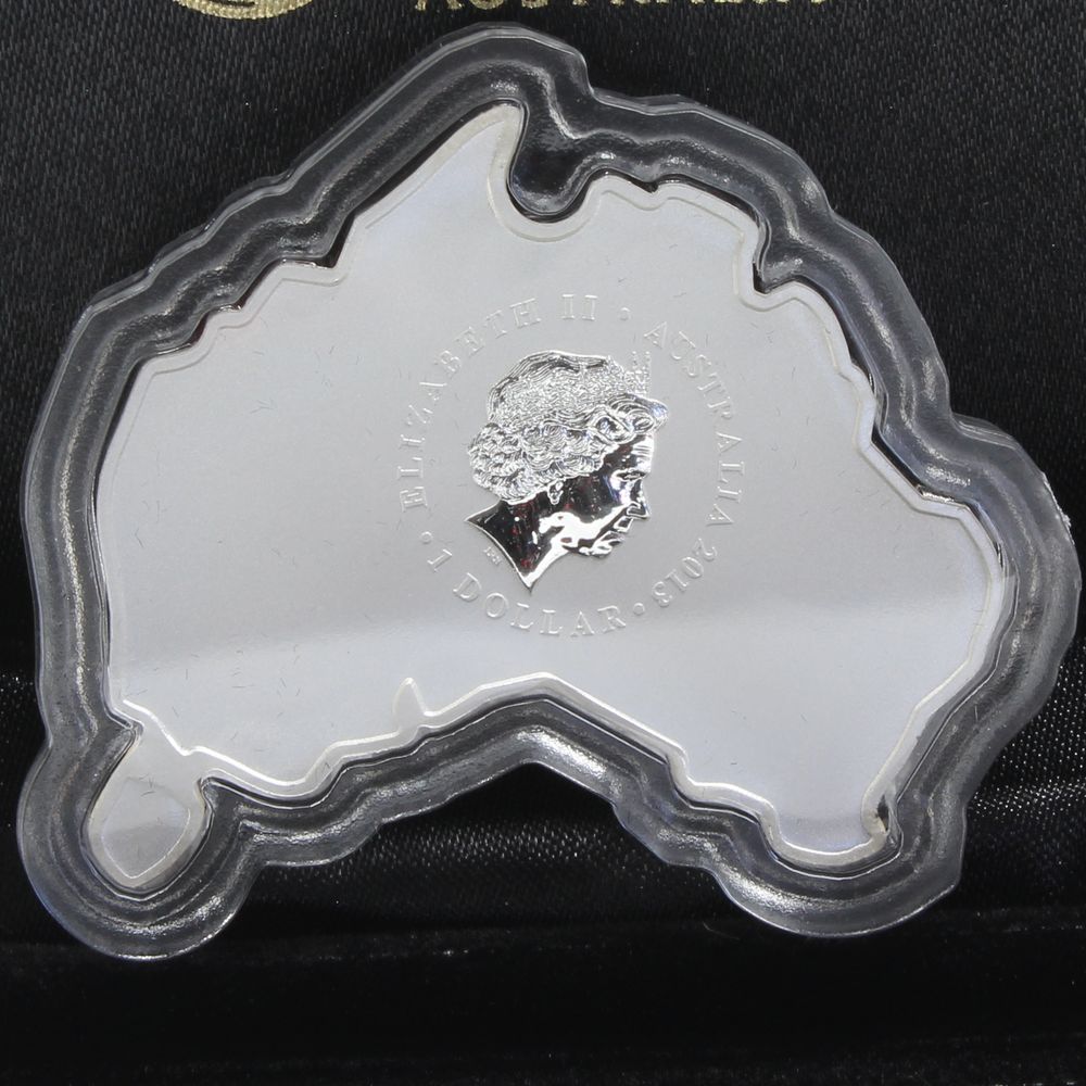 Australia 2013 $1 Kangaroo 1 Oz Map Shaped Coin
