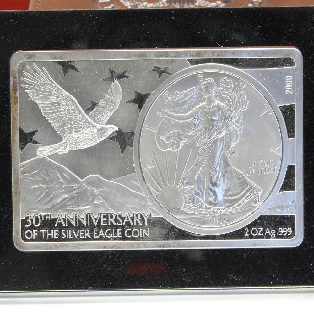 2016 USA 30th Anniversary of the Silver EAGLE 3oz 999 Coin & Ingot