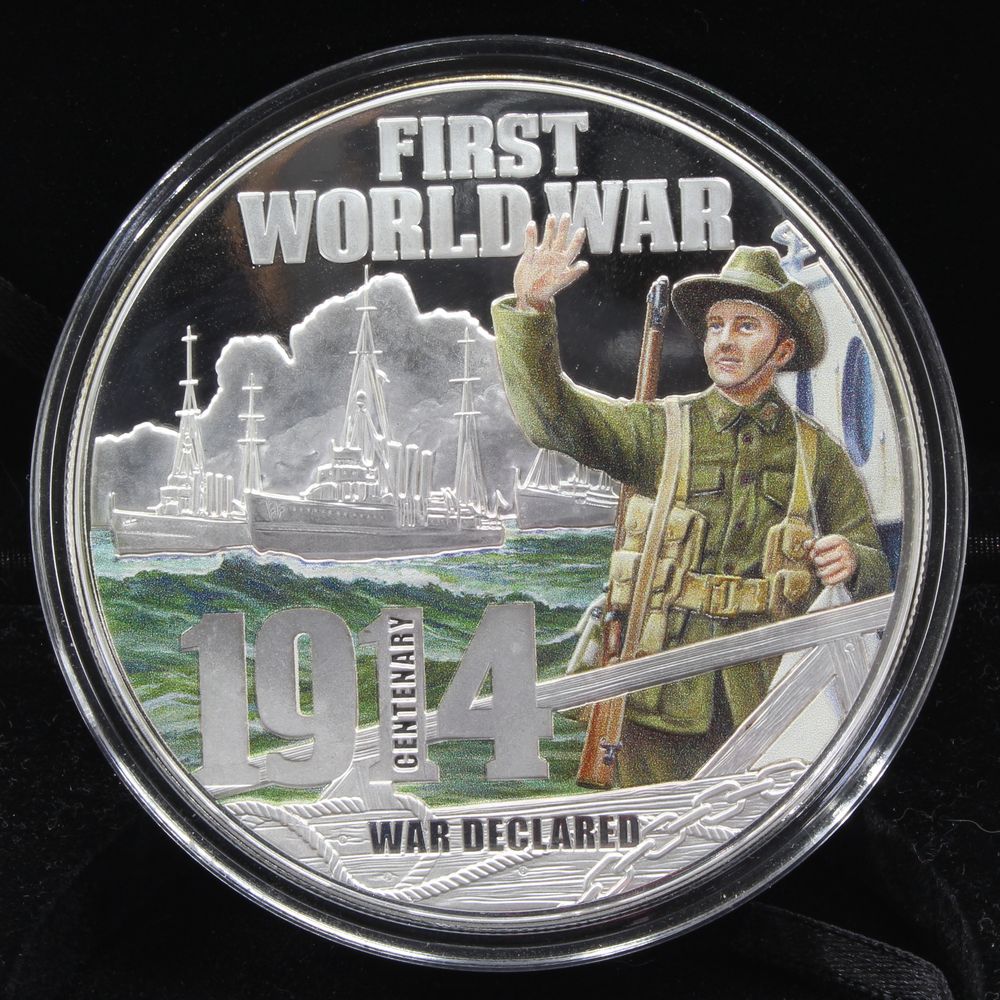2014 Niue $10 Centenary First World War 5 Oz silver proof SUPERB COIN