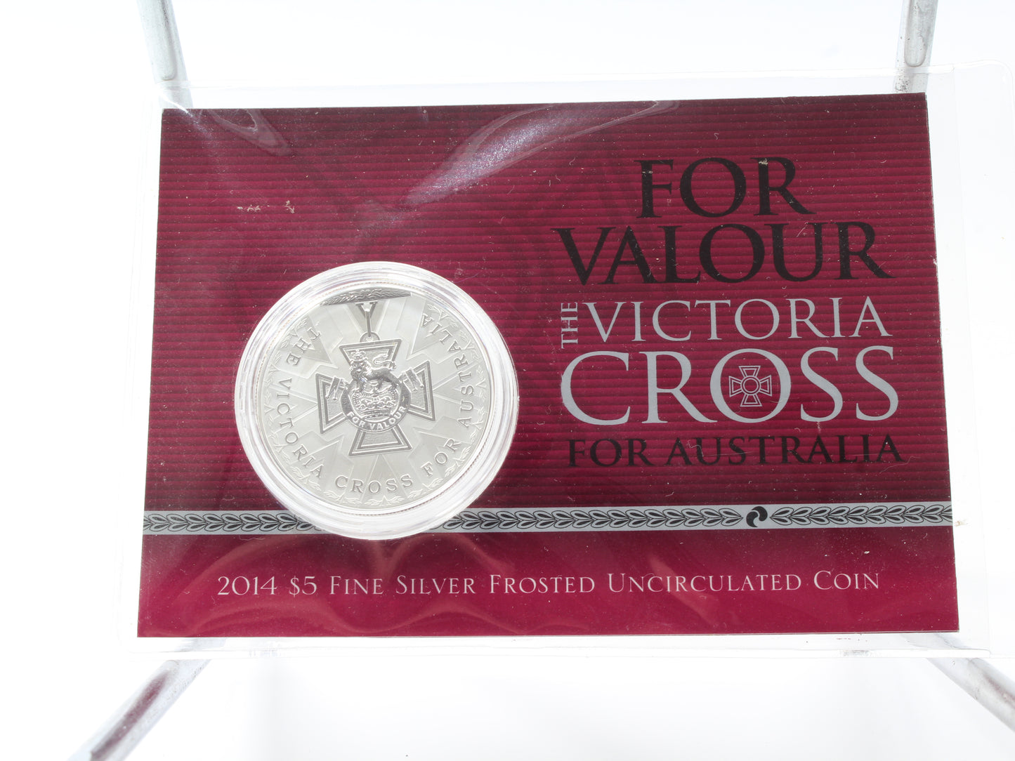 2014 $5 For Valour The Victoria Cross for Australia 1oz Silver Coin on Card