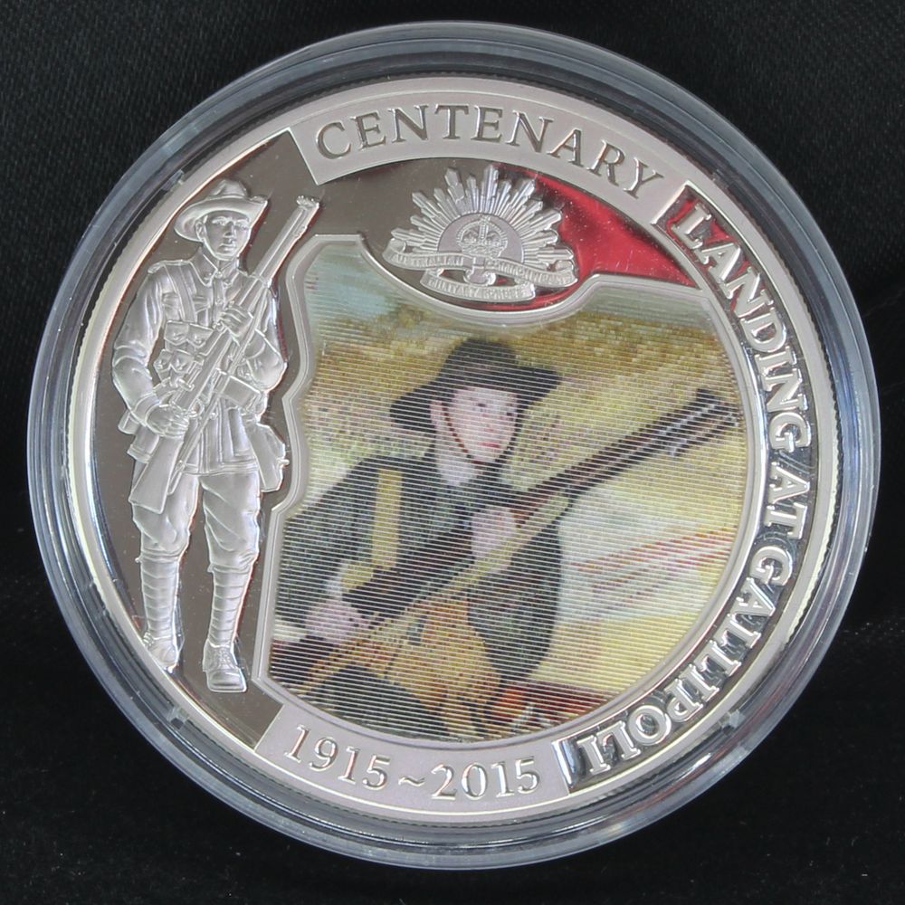 NIUE $5 Dollars 2015 Silver Proof 'Centenary - Gallipoli Landing' Lenticular 3D