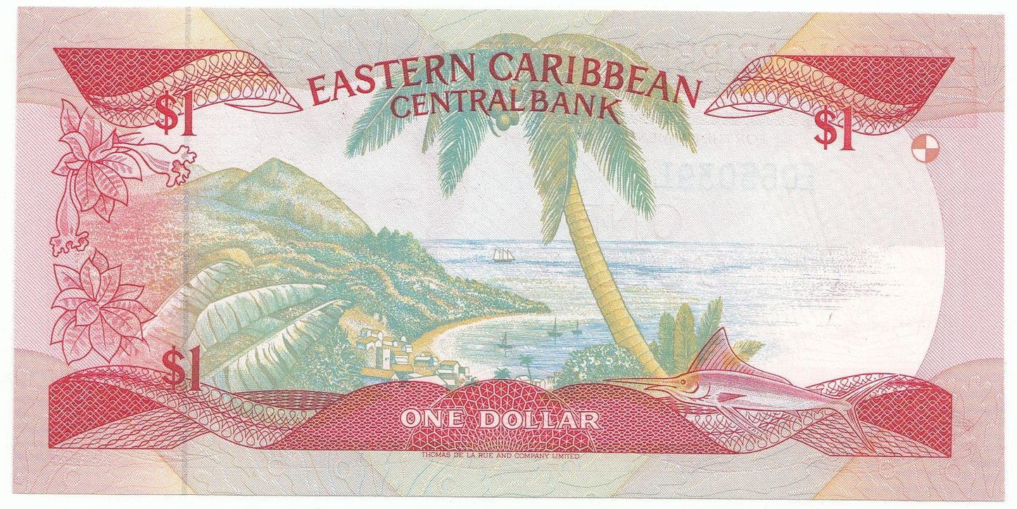 1988-1989 Eastern Caribbean $1 Note P21L-UNC