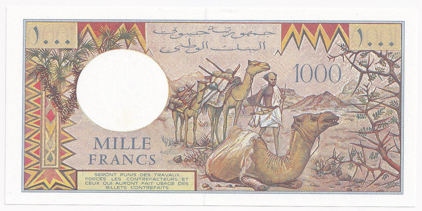 1988 Djibouti 1000 Francs Note P37b-UNC