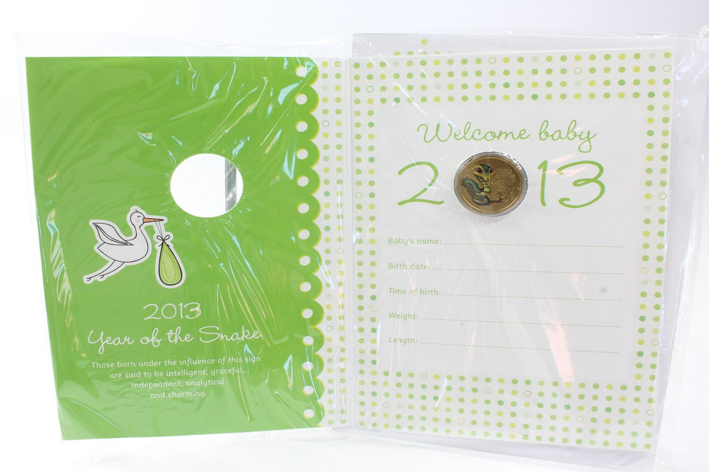 2013 Australia $1 Coin Baby Keepsake Year of The Snake
