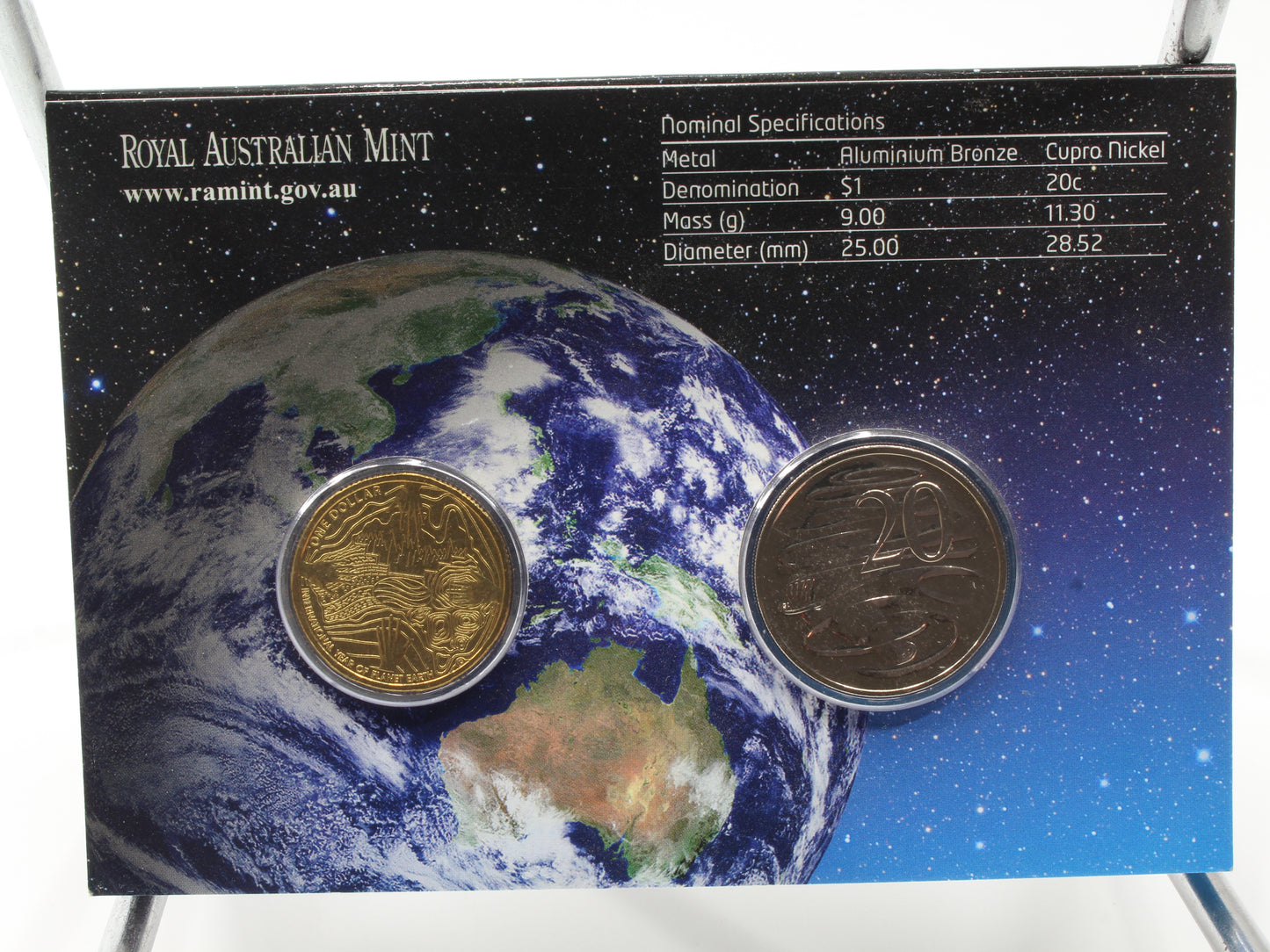 2008 Australia International Year of Planet Earth Two Coin UNC Set