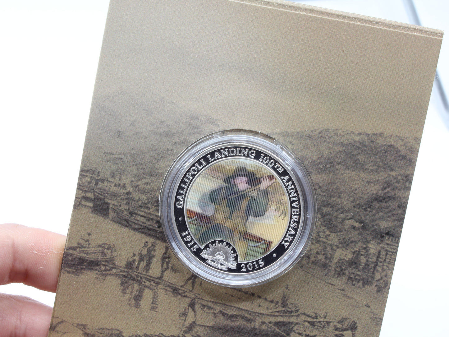 2015 Niue $1 Centenary Gallipoli Landing Lenticular Silver Plated Proof Coin