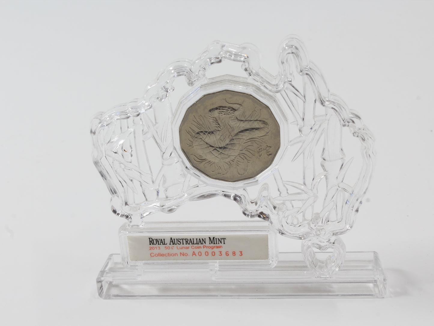 2013 Australia 50 Cents Lunar New Year Uncirculated Coin In Map Shape Holder