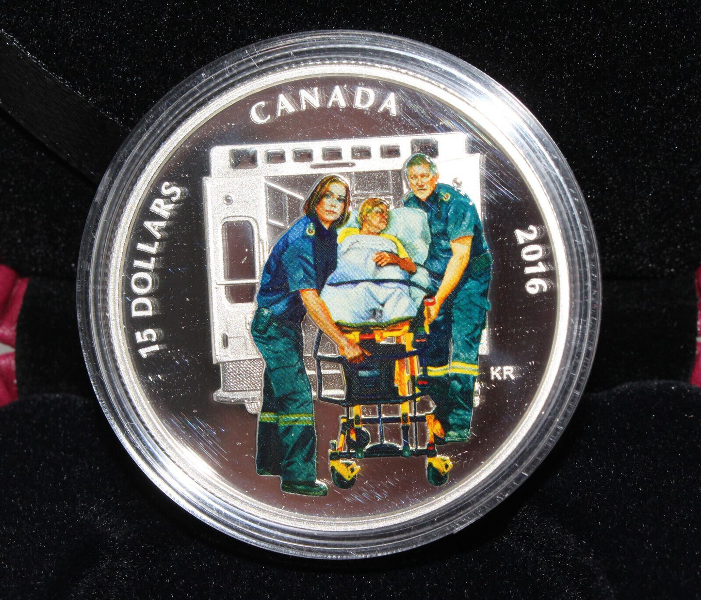 2016 Canada National Heroes Silver 999 Paramedics $15 Proof Colored Coin
