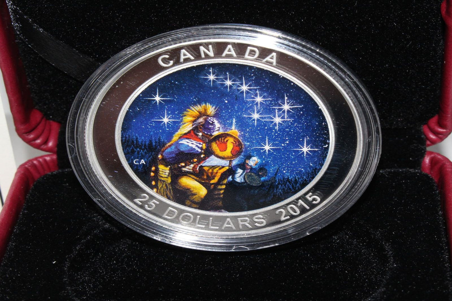 2015 Canada Silver 999 Star Charts The Quest $25 Colored Proof Coin