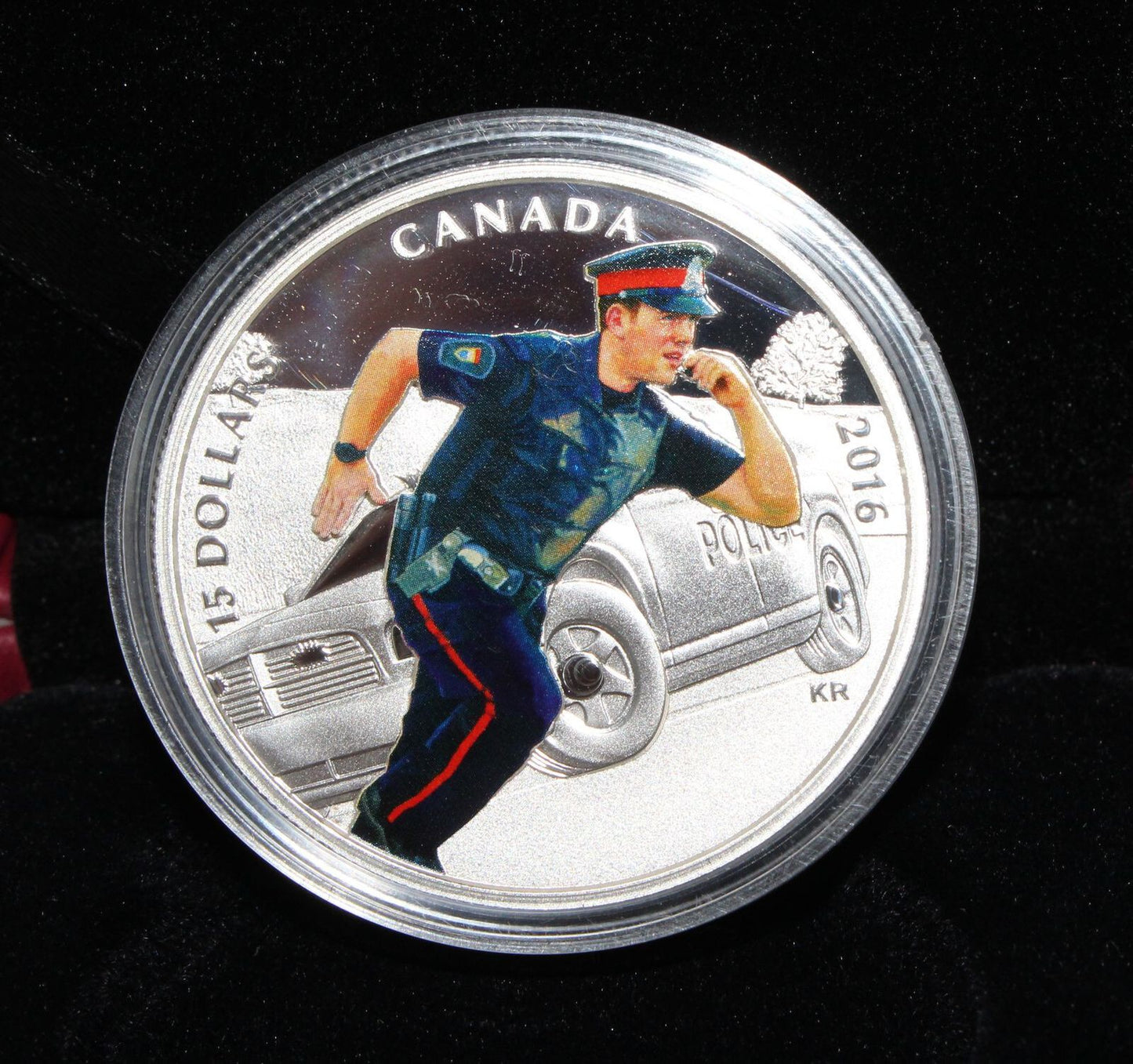 2016 Canada National Heroes Silver 999 Police $15 Proof Colored Coin