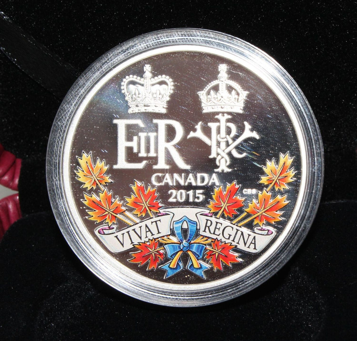 2015 Canada Silver 1 Oz 999 A Historic Reign QEII $20 Proof Colored Coin