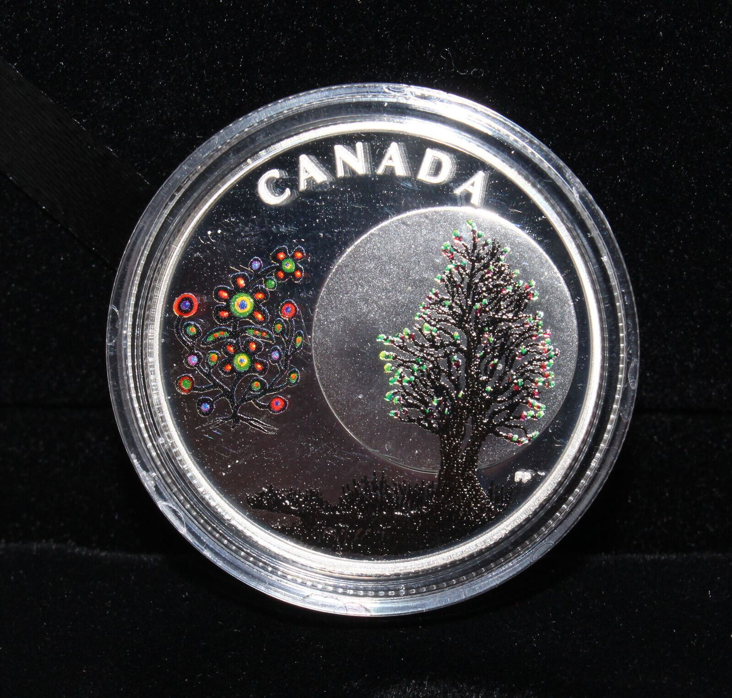 2018 Canada Silver 999 Thirteen Teachings Flower Moon $3 Colored Proof Coin
