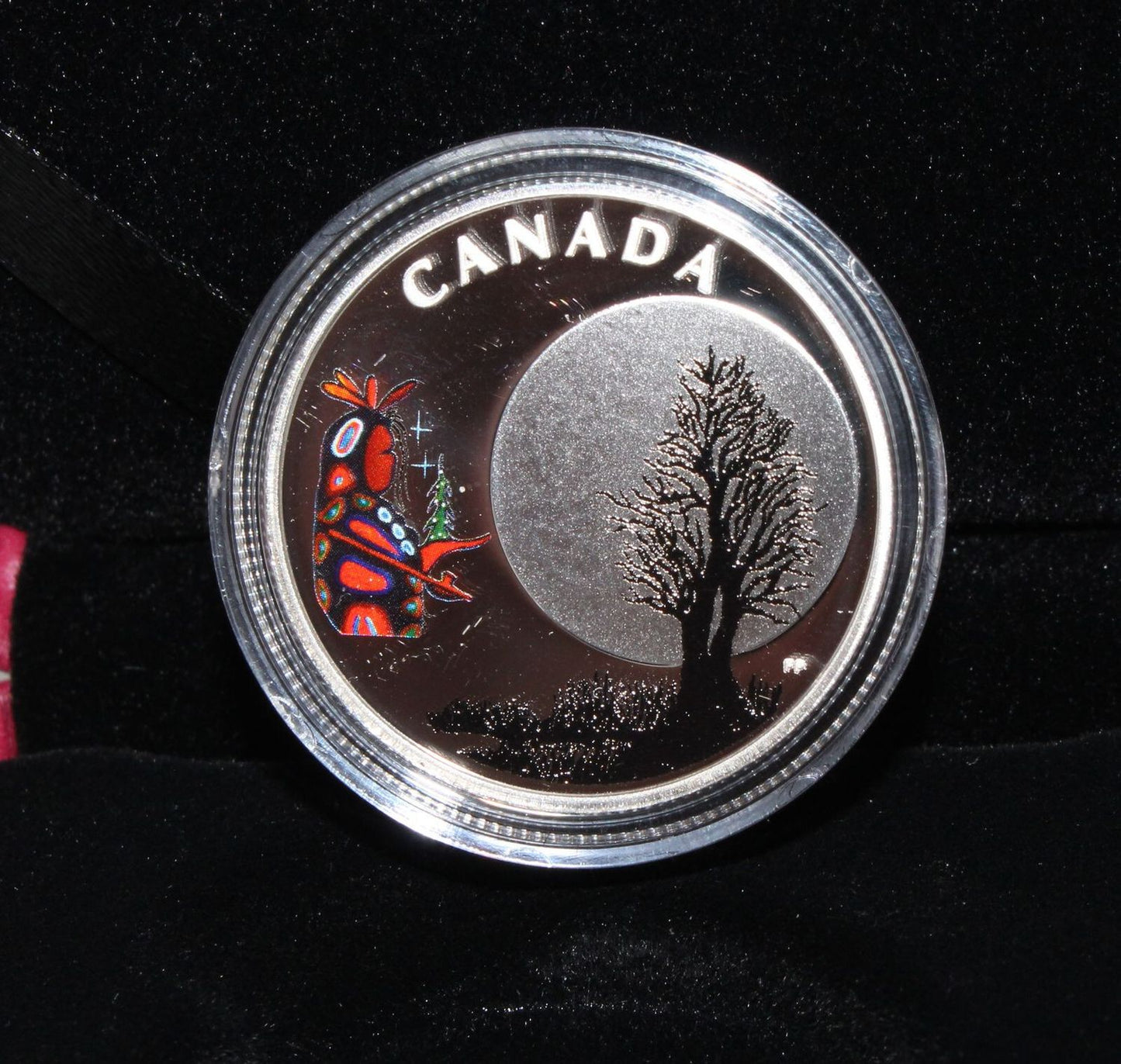 2018 Canada Silver 999 Thirteen Teachings Little Spirit Moon $3 Colored Coin