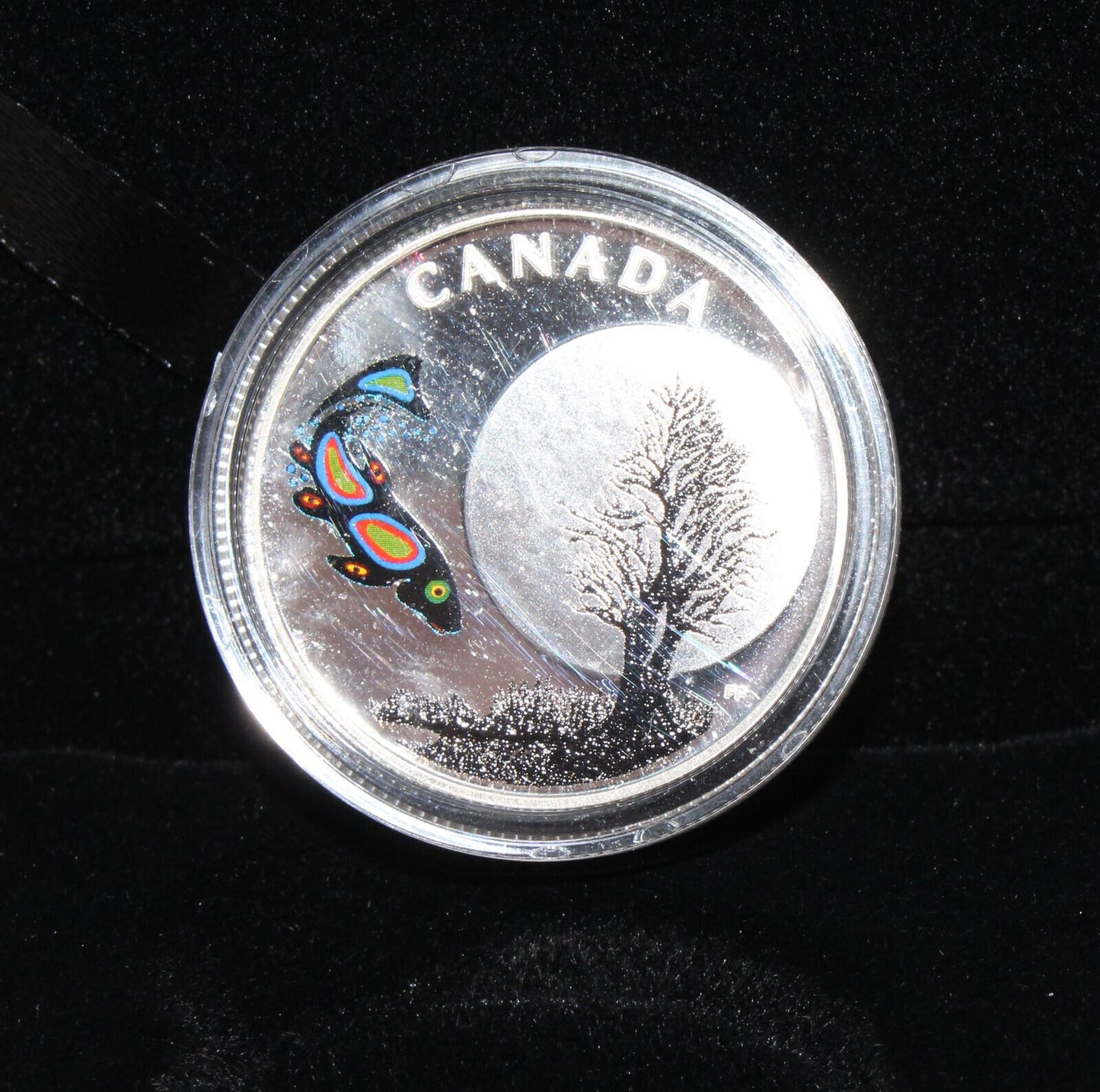 2018 Canada Silver 999 Thirteen Teachings Sucker Moon $3 Colored Proof Coin