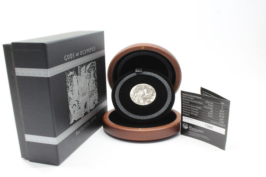 2014 Tuvalu $2 Gods of Olympus ZEUS Antiqued Silver 2oz Coin
