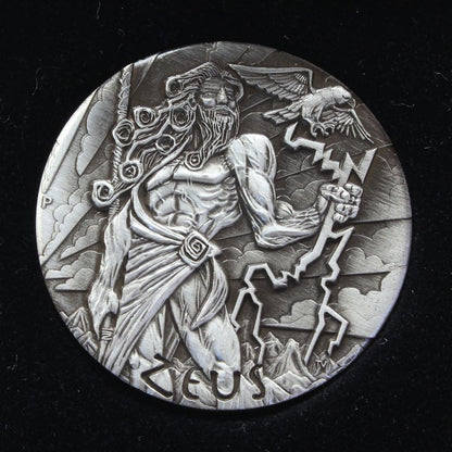 2014 Tuvalu $2 Gods of Olympus ZEUS Antiqued Silver 2oz Coin