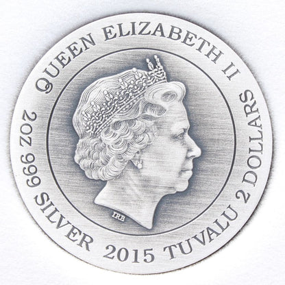 2015 Tuvalu $2 Goddess of Olympus ATHENA Antiqued Silver 2oz Coin