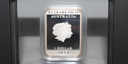 2014 $1 Australian Posters of WWI Enlistment 1oz Silver Proof Rectangle Coin