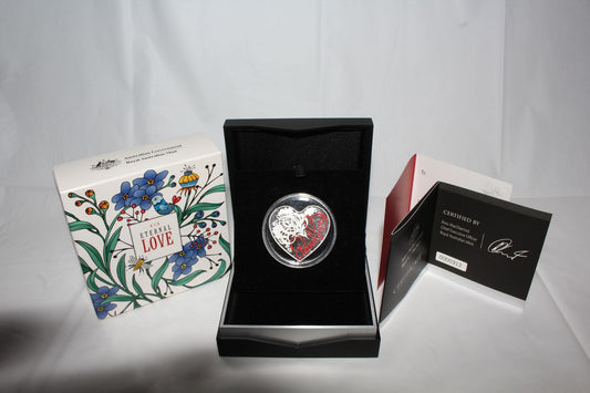 2015 Australia $5 Heart Shape Eternal Love coloured Silver Proof Coin