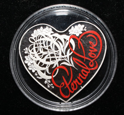 2015 Australia $5 Heart Shape Eternal Love coloured Silver Proof Coin