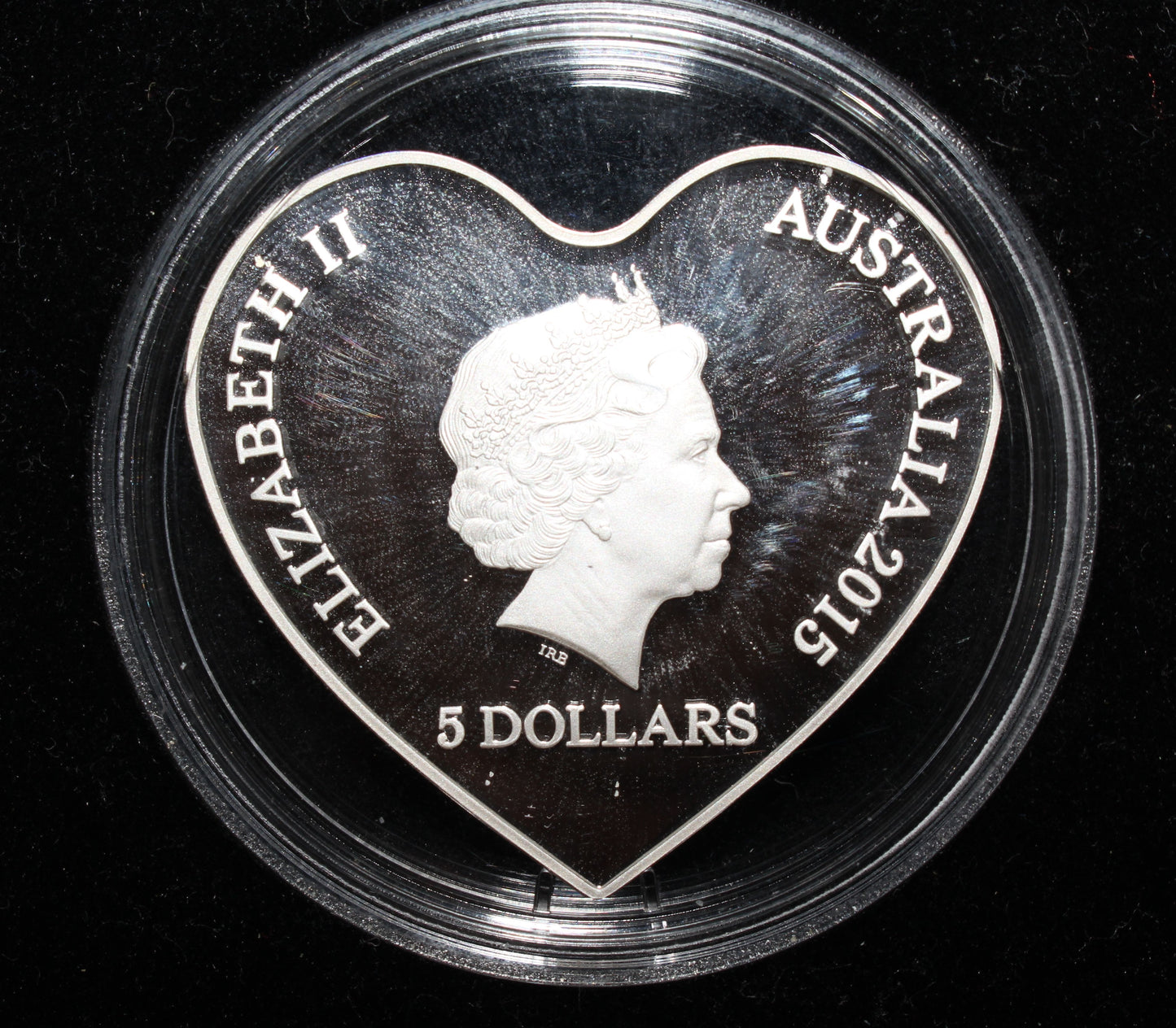 2015 Australia $5 Heart Shape Eternal Love coloured Silver Proof Coin