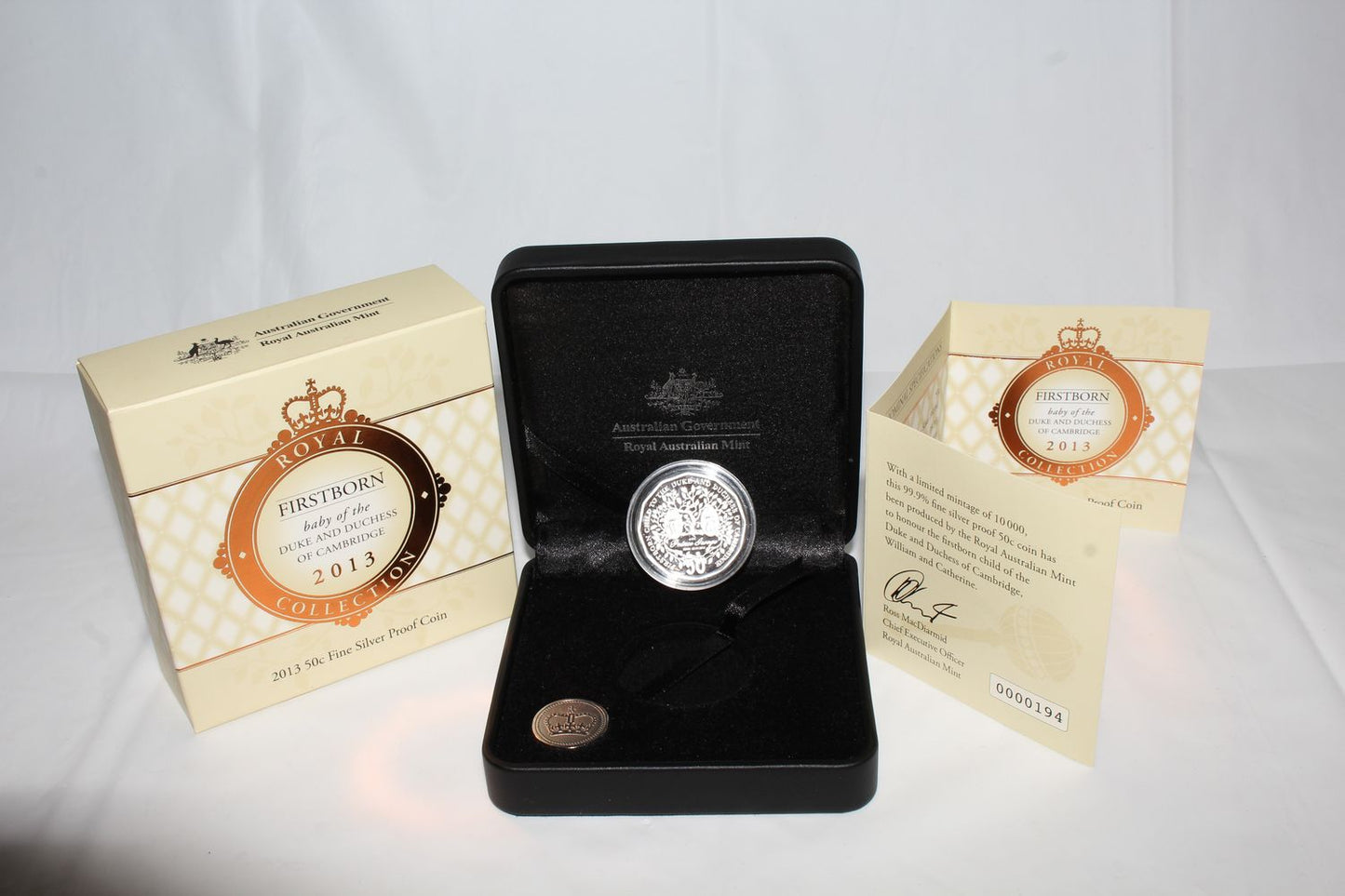 2013 Australia 50c Silver Proof Coin Firstborn Baby of Royal