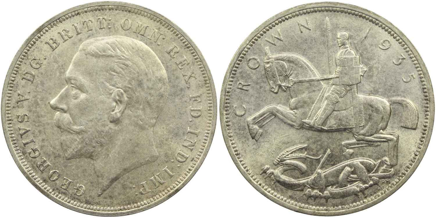 1935 Great Britain Silver Commemorative Rocking Horse Crown UNC