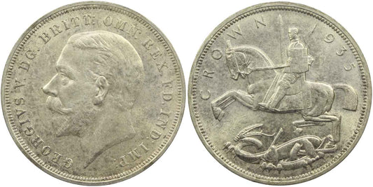 1935 Great Britain Silver Commemorative Rocking Horse Crown UNC