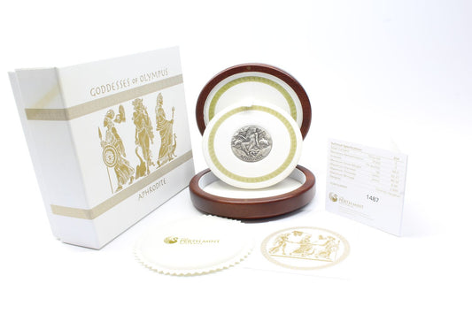 2015 Tuvalu $2 Goddess of Olympus APHRODITE Antiqued Silver 2oz Coin