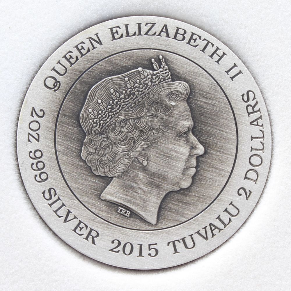 2015 Tuvalu $2 Goddess of Olympus APHRODITE Antiqued Silver 2oz Coin