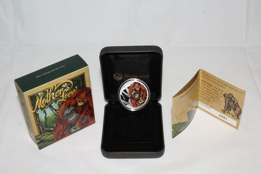 2014 Tuvalu Mother's Love - Orangutan 1/2oz Silver Proof Coin