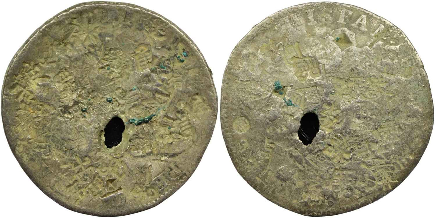 New Spain Mexico 1808 - 1821 Silver 8 Reales Ferdinand VII Coin Chopmarks