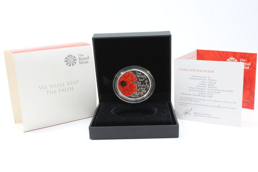 2013 UK 5 Pounds Remember Day Alderney Silver Proof Coin