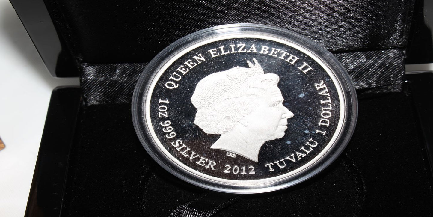 2012 Tuvalu Endangered Tasmanian Wedge Tail Eagle 1oz Silver $1 Proof Coin