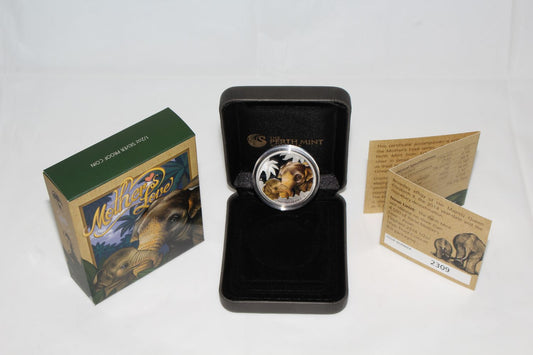 2014 Tuvalu Mother's Love Asian Elephant 1/2oz Silver Proof Coin