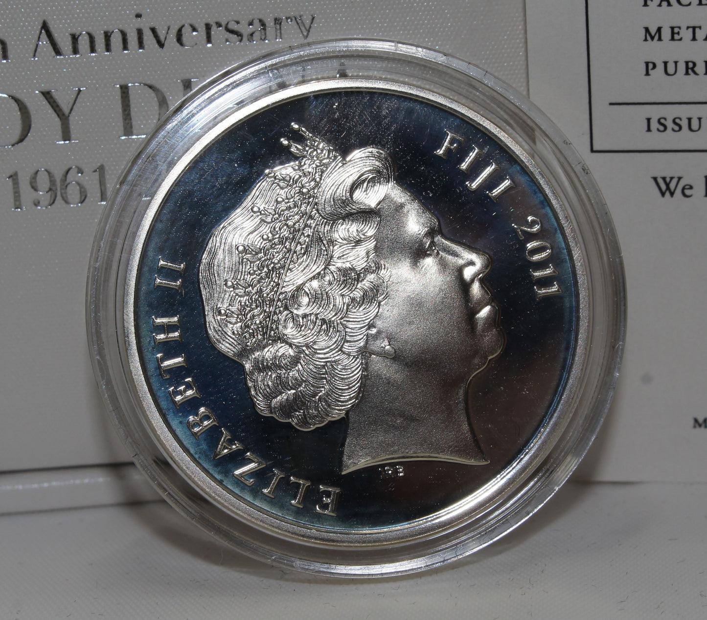 2011 Fiji 50 Anniversary LADY DIANA Official Commemorative 10$ Silver coin