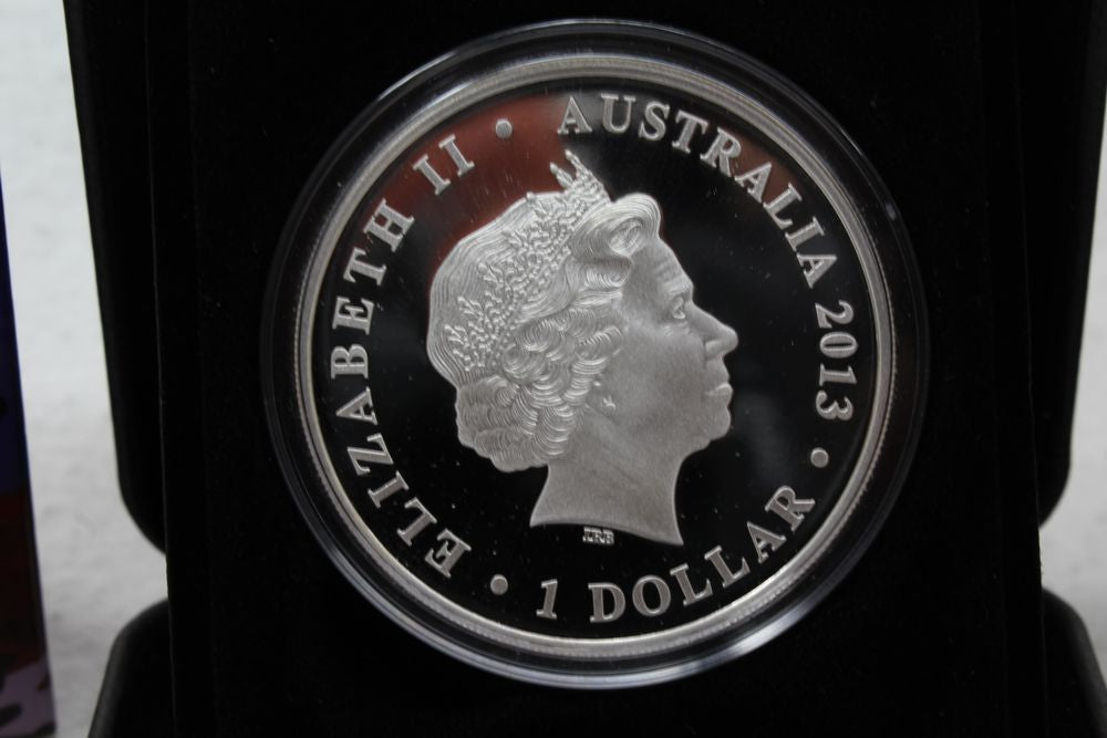 2013 Australia Silver 1 Oz $1 Proof Coin Sydney ANDA Show Willandra Lakes Eagle