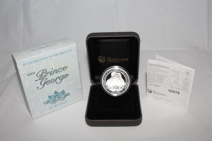 2013 Celebrating the Birth of HRH Prince George 1oz Silver Proof Coin Perth Mint