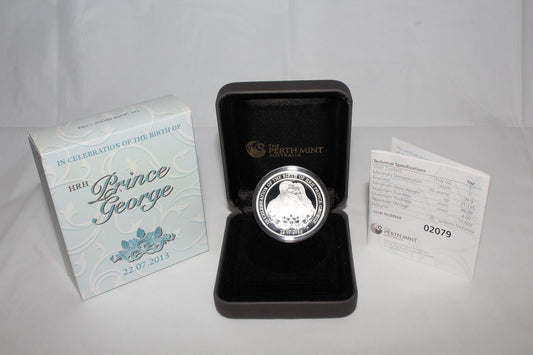 2013 Celebrating the Birth of HRH Prince George 1oz Silver Proof Coin Perth Mint