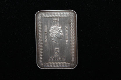 2015 Magna Carta 800th Anniversary $5 Antique Rectangular Silver Coin