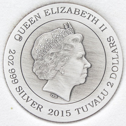 2015 Tuvalu $2 Goddess of Olympus HERA Antiqued Silver 2oz Coin